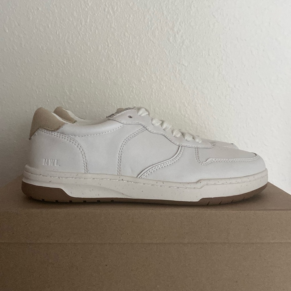 NIB Madewell Court Sneakers in White Leather Ivory Multi 7M